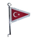 Hobbys Flama Türk Bayrağı Direkli Beyaz Püsküllü Ayyıldızlı Motosiklet Bayrağı