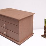 Hobi 12239 Dekoratif Model Makyaj Kutusu 2 Çekmece Ahşap Mdf Ham El Yapımı