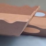 Hobi 90030 Dekoratif Model Üçlü Tepsi Seti Dalgalı Kenar Ahşap Ham Mdf El Yapımı