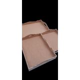 Hobi 90035 Dekoratif Tepsi Seti Üçlü Model Ham Ahşap Mdf El Yapımı