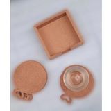 Hobi 90053 Dekoratif Yuvarlak 90053 Kalpli Ahşap MDF Çay Tabak Altı Set El Yapım