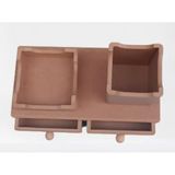 Hobi Adn 90066 Dekoratif Kalemlik Set İkili Model Ham Mdf Ahşap Çekmece El Yapımı