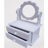 Hobi Adn 90263 Dekoratif Aynalı Makyaj Kutu Ahşap Mdf Beyaz Lake Model El Yapım