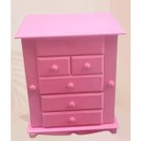 Hobi Adn 90389 Takı Kutu Makyaj Şifonyer Model 9Çekmece Parlak Pembe Ahşap Mdf