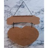 Hobi Adn Dekoratif Kapı Süsü Kalpli MODEL Ahşap MDF HAM CNC Kesim El Yapım