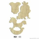Hobi-Art Kd 03 Bebek Seti Dekoratif Mini Ahşap Obje