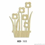 Hobi-art Kd 103 - Saksı Ve Çiçekli Dekoratif Mini Figür Ahşap Süs Objeler