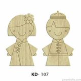 Hobi-art Kd 107 - Erkek Ve Kadın Çifti Dekoratif Mini Figür Ahşap Süs Objeler