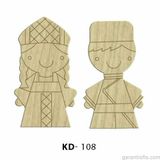 Hobi-art Kd 108 - Erkek Ve Kadın Çifti Dekoratif Mini Figür Ahşap Süs Objeler