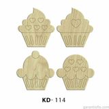 Hobi-art Kd 114 - Kek Figürlü Dekoratif Mini Ahşap Obje