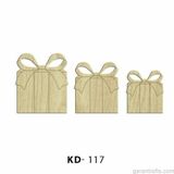 Hobi-Art Kd 117 - Hediye Paketi Figürlü Dekoratif Mini Ahşap Obje