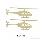 Hobi-art Kd 118 - Helikopter Figürlü Dekoratif Mini Ahşap Obje
