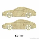 Hobi-art Kd 119 - Otomobil Figürlü Dekoratif Mini Ahşap Obje