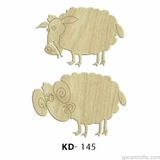 Hobi-Art Kd 145 - Koyun Figürlü Dekoratif Mini Ahşap Obje