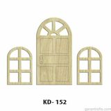 Hobi-Art Kd 152 - Kapı Pencere Figürlü Dekoratif Mini Ahşap Obje