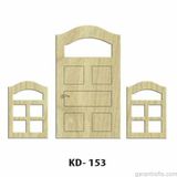 Hobi-Art Kd 153 - Kapı Pencere Figürlü Dekoratif Mini Ahşap Obje