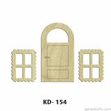 Hobi-Art Kd 154 - Kapı Pencere Figürlü Dekoratif Mini Ahşap Obje