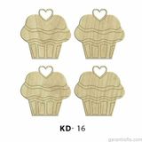 Hobi-Art Kd 16 - Kalpli Kekler Dekoratif Mini Ahşap Obje
