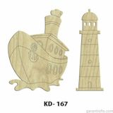 Hobi-Art Kd 167 - Gemi Figürlü Dekoratif Mini Ahşap Obje
