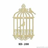 Hobi-Art Kd 200 Kuş Kafesi Şeklinde Dekoratif Mini Ahşap Obje