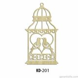 Hobi-Art Kd 201 Kuş Kafesi Şeklinde Dekoratif Mini Ahşap Obje