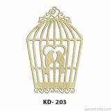 Hobi-Art Kd 203 Kuş Kafesi Şeklinde Dekoratif Mini Ahşap Obje