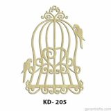 Hobi-Art Kd 205 Kuş Kafesi Şeklinde Dekoratif Mini Ahşap Obje