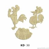 Hobi-Art Kd 30 - Kümes Seti Dekoratif Mini Ahşap Obje