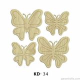 Hobi-Art Kd 34 - Kelebekler Dekoratif Mini Ahşap Obje