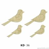 Hobi-Art Kd 36 - Kuşlar Dekoratif Mini Ahşap Obje
