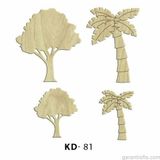 Hobi-Art Kd 81 - Ağaçlar Dekoratif Mini Ahşap Süs Obje