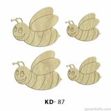 Hobi-Art Kd 87 - Arı Şeklinde Dekoratif Mini Ahşap Süs Obje