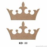 Hobi-Art Kd 88 - Taç Şeklinde Dekoratif Mini Ahşap Süs Obje