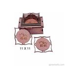 Hobi-Art L 267 Ham Ahşap Geometrik Tasarımlı Bardak Altlığı