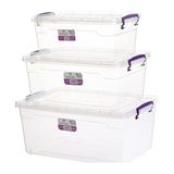 Hobi Box Yatay Saklama Kabı 3'lü Set 10-15-20 Lt - 15 lt - Turuncu