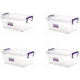 HOBİ BOX Yatay Saklama Kabı 4'lü Set 4x3,5 Lt Sağlam Plastik Materyal Sızdırmaz Tasarım