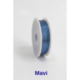 hobi dünyası evim 1 Adet 0.3 Mm Çiçek Takı Amigurumi Teli Bükülebilir Boncuk Armcuff Metal Tel (~20 Metre) - Mavi