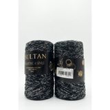 hobi dünyası evim 1 Adet Makreme 4 Simli İp 200 Gram 200 Metre 2 mm Çanta Cüzdan Supla Runner Sepet Duvar Süsü Kanvas Çanta Yapım Makrome Örgü İpi RENK: 1270 SİYAH GÜMÜŞ