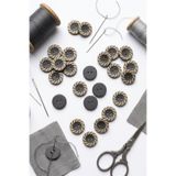 hobi dünyası evim 10 Adet Bebe Düğmesi Desenli Düğme Bebek Yelek Hırka Düğmesi 14 mm Tatlı Düğmeler - Gri/Füme
