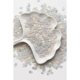hobi dünyası evim 10 Gram 14 mm Hologramlı Pulsan 1.Kalite Sedefli Güpür Takı Yazma Kumaş Bandana File Bere Çanta Süsleme Pulu Plastik Payet Pul Boncuk -Janjanlı Gri