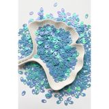 hobi dünyası evim 10 Gram 14 mm Hologramlı Pulsan 1.Kalite Sedefli Güpür Takı Yazma Kumaş Bandana File Bere Çanta Süsleme Pulu Plastik Payet Pul Boncuk -Janjanlı Mavi