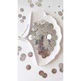 hobi dünyası evim 10 Gram Ortadan Delikli Güpür Takı Kumaş Süsleme Pulu Plastik Payet Pul Boncuk 10 Mm Yuvarlak - Renk : Gümüş