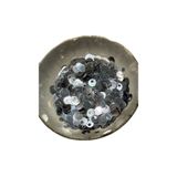 hobi dünyası evim 10 Gram Yandan Delikli Güpür Takı Kumaş Süsleme Pulu Plastik Payet Pul 10mm Boncuk - Renk : Oval Gümüş Pul