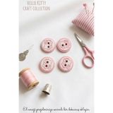 hobi dünyası evim 12 Adet Kedili Düğme Bebek Yelek Hırka Düğmesi 16 mm Hello Kitty Desenli Tatlı Düğmeler - Açık Pembe