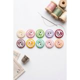 hobi dünyası evim 12 Adet Kedili Düğme Bebek Yelek Hırka Düğmesi 16 mm Hello Kitty Desenli Tatlı Düğmeler - Karışık Renkli