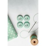 hobi dünyası evim 12 Adet Kedili Düğme Bebek Yelek Hırka Düğmesi 16 mm Hello Kitty Desenli Tatlı Düğmeler -Mint Yeşili