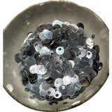 Hobi Dünyası Evim 15 Gram Yandan Delikli Güpür Takı Kumaş Süsleme Pulu Plastik Payet Pul 10MM Boncuk - Renk : Oval Gümüş Pul