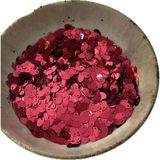 Hobi Dünyası Evim 15 Gram Yandan Delikli Güpür Takı Kumaş Süsleme Pulu Plastik Payet Pul Boncuk - Renk : Kırmızı Pul