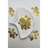 Hobi Dünyası Evim 15 Gram Yandan Delikli Güpür Takı Yazma Kumaş Bandana File Bere Çanta Süsleme Pulu Plastik Payet Pul 10 mm Boncuk - Gold - Altın