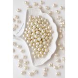 hobi dünyası evim 25 Gram 12 mm Krem İnci Boncuk Plastik Takı Aksesuar Bileklik Tesbih Telefon Charm Çanta Yapım Boncuğu Aksesuar Malzemesi (Yaklaşık 25-30 Adet)